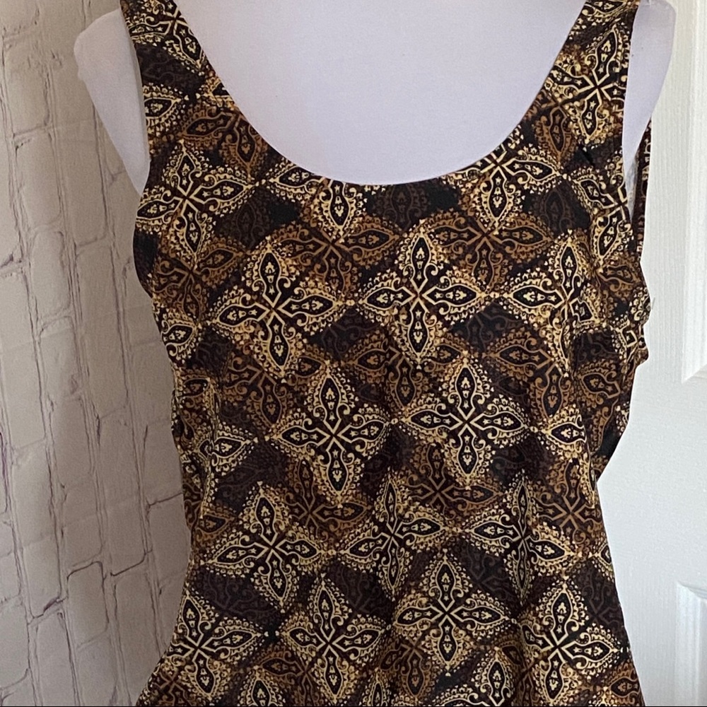 ALIANA ONE PIECE SWIMSUIT MULTI PATTERN BROWN SIZE MEDIUM
